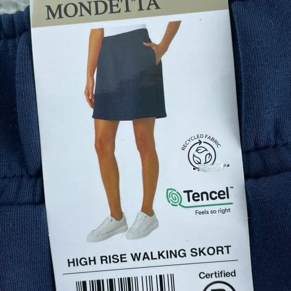 Mondetta High Rise Walking Skort Tencel Blend Navy Blue Womens NWT 5207 - Picture 5 of 10
